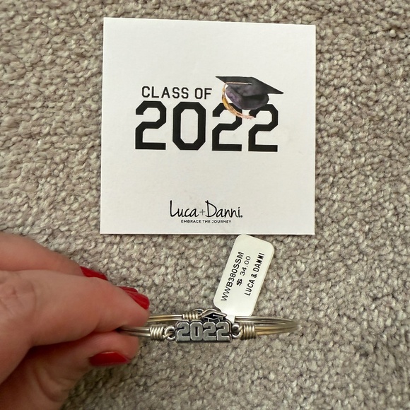 NWT Luca + Danni Class of 2022 Graduation Silver Bangle Bracelet - Picture 1 of 2